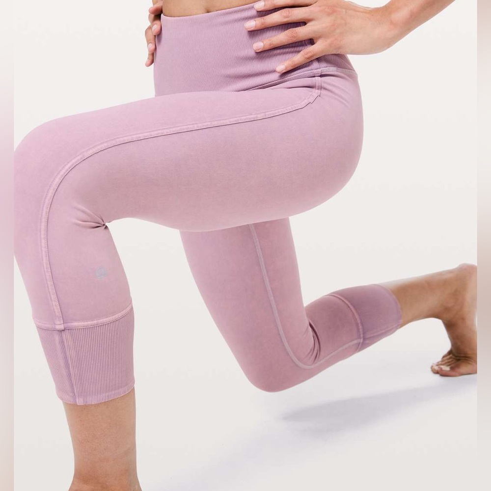 Lululemon Wunder Under Crop 23" *Ribbed Washed Antoinette